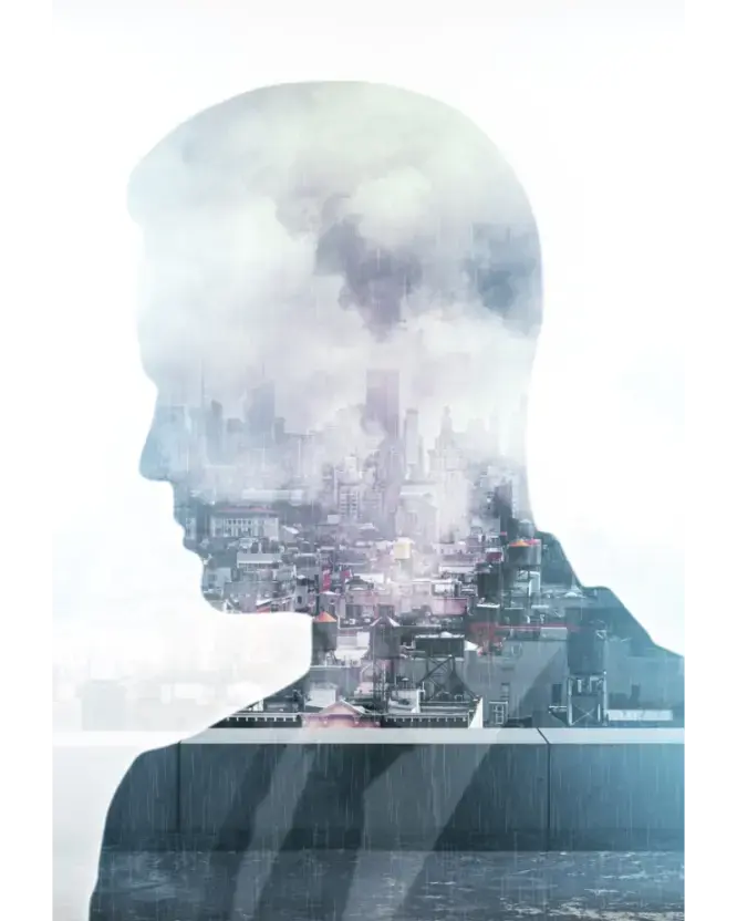 Mujer experimentando caos mental y confusión